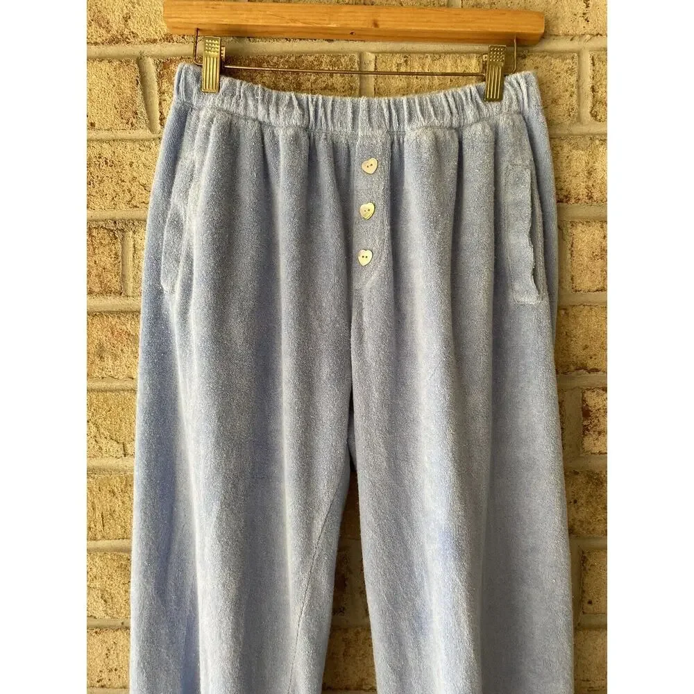 NWOT Stoney Clover Lane x Donni Collab Sweatpant Baby Blue Terrycloth Large - Picture 2 of 7